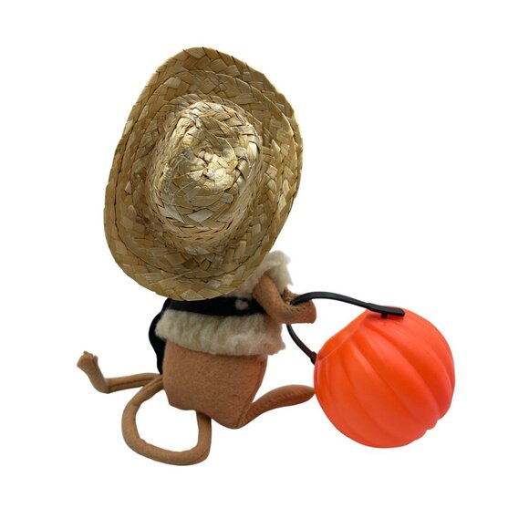 Annalee Halloween Sheriff Cowboy Mouse Plush With Straw Hat & Pumpkin - Picture 4 of 15